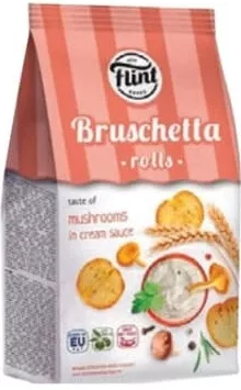 FLINT Bruschete: ciuperci cu sos de frișcă / cremă de cașcaval cu usturoi / smântână și verdeață, 65 g