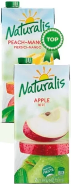 NATURALIS Suc: piersici-mango / mere / tomate, 2 L