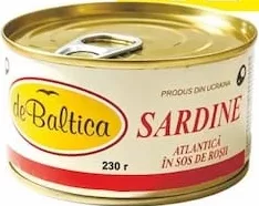 Sardine atlantice în sos de roșii DE BALTICA, 230 g