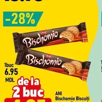 ANI Bischomio Biscuiți cu cremă de alune 66g