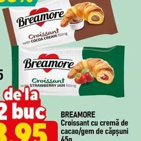 BREAMORE Croissant cu cremă de cacao/gem de căpșuni 45g