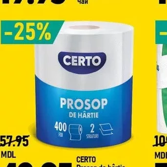 CERTO Prosop de hârtie Estr 100m