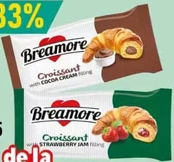 BREAMORE Croissant cu cremă de cacao/gem de căpșuni, 45 g, de la 2 buc, preț per bucată