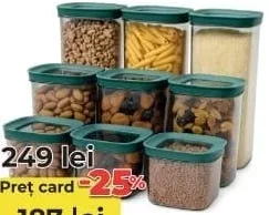 Caserole vacuum Nordica Gondol, set 9 buc — preț card −25%, pentru deținătorii de card sau utilizatorii UDS TELEMARKET; 01–31.10.2026