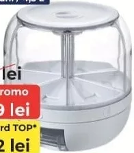 Dozator rotativ pentru cereale, 6 secțiuni, 4,5 L; promoție 1–18 octombrie 2026; preț cu card TOP: 212 lei (−15% cu cardul de fidelitate sau în aplicația UDS, statut TOP)