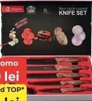Set de cuțite Hengis, strat antiaderent, 6 piese; promoție 1–18 octombrie 2026; preț cu card TOP: 84 lei (−15% cu cardul de fidelitate sau în aplicația UDS, statut TOP)