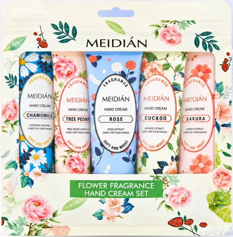 Set creme de mâini floral Meidian, 5 buc x 30 g; preț exclusiv online; nu se cumulează cu alte promoții și reduceri