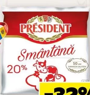 PRESIDENT Smântână 20%, 450 g