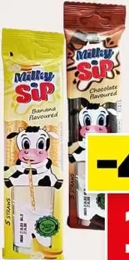 MILKY SIP Tubușoare pentru lapte, banană/ciocolată, 30 g