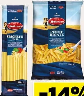 LA MEDITERRANEA Paste făinoase, sortiment divers 6, 500 g; Spaghetti N°10/Penne Rigate