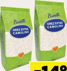 BUNETTO Orez Camolino extra rotund, 900 g