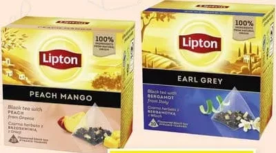 LIPTON Ceai negru, sortiment divers: Peach Mango/Earl Grey, 20 plicuri