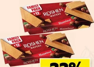 ROSHEN Napolitane, sortiment divers, inclusiv alune de pădure, Family Pack 12 bucăți, 216 g