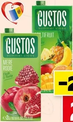 GUSTOS Summer Vibes Băutură cu suc multifruct/mere și rodii, 2 L