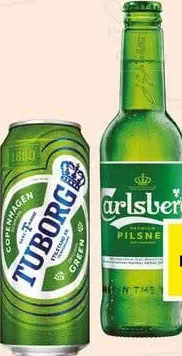 CARLSBERG Bere blondă 0.45 L / TUBORG GREEN Bere blondă 0.5 L