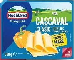 HOCHLAND Cașcaval clasic / afumat, 45% grăsime, 600 g, cupon activat și Kaufland Card XTRA