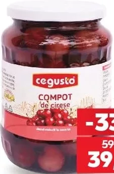 CEGUSTO Compot de cireșe, 720 g