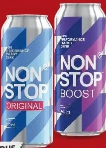 NON STOP Băutură energizantă, original / boost / evo fresh, 0,5 l (promoție 1+1; preț pentru 1 bucată)