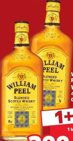 WILLIAM PEEL Whisky, 40% alcool, 0,7 l (promoție 1+1; preț pentru 1 bucată)