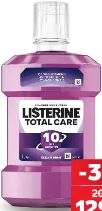 LISTERINE TOTAL CARE Apă de gură Clean Mint, 1 l