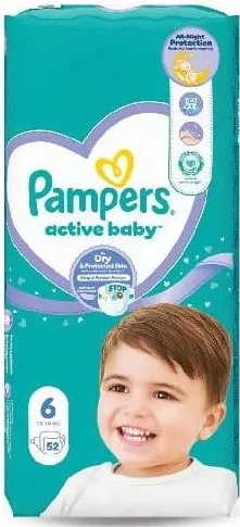 PAMPERS ACTIVE BABY Scutece pentru copii, mărimi 3/4/5/6/7, 82/70/60/52/44 buc