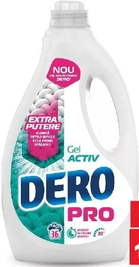 DERO PRO Detergent lichid pentru rufe Activ, 36 de utilizări, 1,8 l