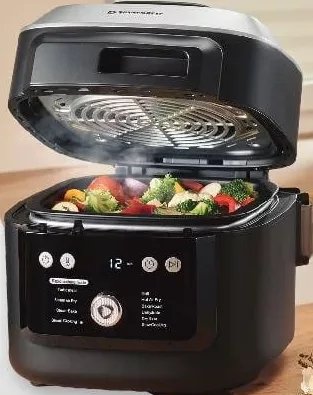 SILVERCREST Aparat de gătit 2 în 1, aparat cu aburi / friteuză cu aer cald, 1760 W, capacitate cca. 4,5 l, 1 buc