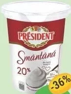 Smântână 20% PRESIDENT 350g