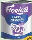 Lapte condensat cu zahăr 8.5% FLORICA Premium 370g