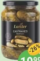 Castraveți marinați slab acri LANDER 670g/720ml