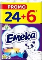 Hârtie igienică Emeka Paradise, 3 straturi, 24+6 buc.