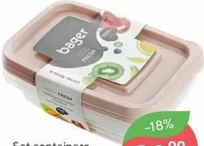 Set containere Eco-Fresh 1020ml 3buc