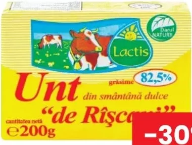 LACTIS Unt din smântână dulce De Râșcani 82.5% 200g