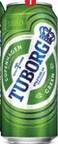 TUBORG GREEN Bere blondă sortiment divers 0.5L (doză)
