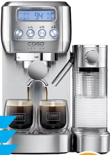 Espressor manual CASO Espresso Gourmet Latte, 20 bar, cappuccino, display