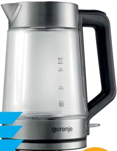 Fierbător de apă Gorenje K17GED, 2200 W, 1,7 l, sticlă