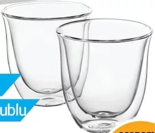 Set 2 pahare De’Longhi DLSC311 SET 2 Glasses Cappuccino, 190 ml fiecare, sticlă cu perete dublu