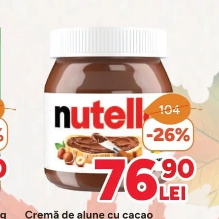 Cremă de alune cu cacao Nutella, 400g
