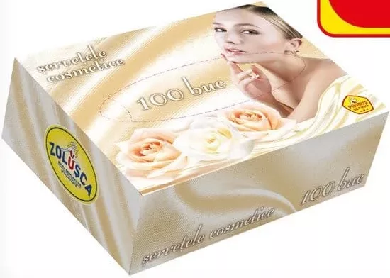 ZOLUȘCA șervețele cosmetice, 100 buc., 2 straturi