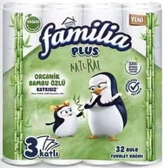 FAMILIA Plus Natural hârtie igienică, 3 straturi, 32 role