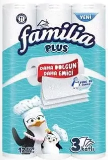 FAMILIA Plus prosoape de bucătărie, 3 straturi, 12 role