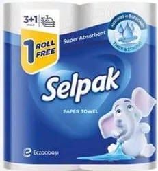 SELPAK prosoape de bucătărie, 3 straturi, 3+1 rolă GRATIS, cu cardul digital CasaMega