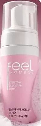 FEEL MOMENT spumă de nivelare pentru față, acizi AHA, acid hialuronic și niacinamidă, 190 ml
