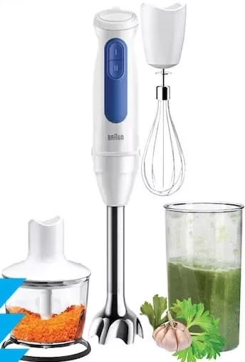 Blender de mână Braun MQ30202MWH MultiQuick 3, 700 W, turbo, 4 accesorii