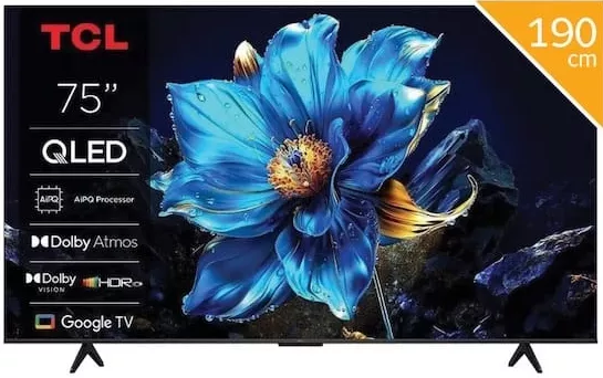 Smart TV QLED TCL 75P79K, 75″/190 cm, QLED 4K, Google TV, Wi-Fi/Bluetooth, DTS Virtual X