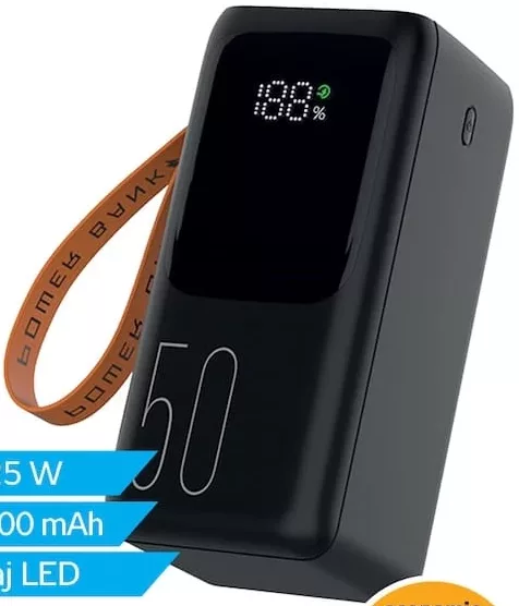 Acumulator USB (Powerbank) Tracer VOUGE-5, 50000 mAh, 15–25 W, afișaj LED