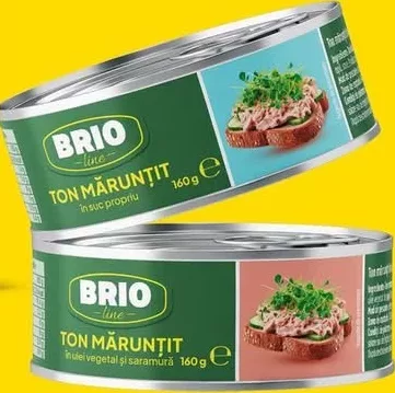 BRIO Line Ton mărunțit în suc propriu / ulei vegetal și saramură, 160g