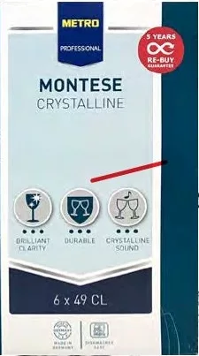 METRO PROFESSIONAL MONTESE Set pahare, diverse sortimente, material sticlă, 6 bucăți/set, 490 ml, preț/set