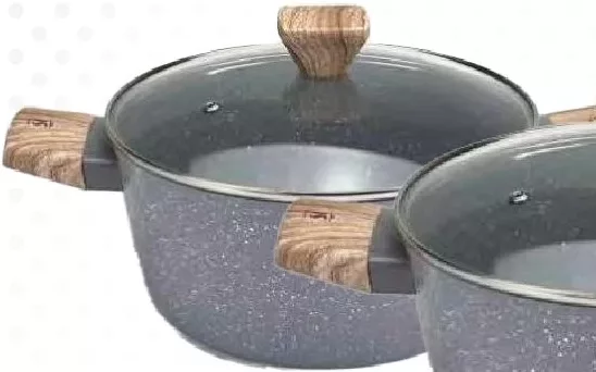 SILVERSTONE Cratiță, diametru 20 cm, aliaj de aluminiu, interior cu strat antiaderent din marmură cu 2 straturi, potrivită pentru plită ceramică, inducție, aragaz și plită electrică, preț/bucată
