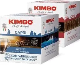 KIMBO capsule Dolce Gusto, diverse sortimente, 16 capsule/înfoliere; de la 3 bucăți: 99,90 lei/înfoliere (1–2 bucăți: 109,00 lei/înfoliere)